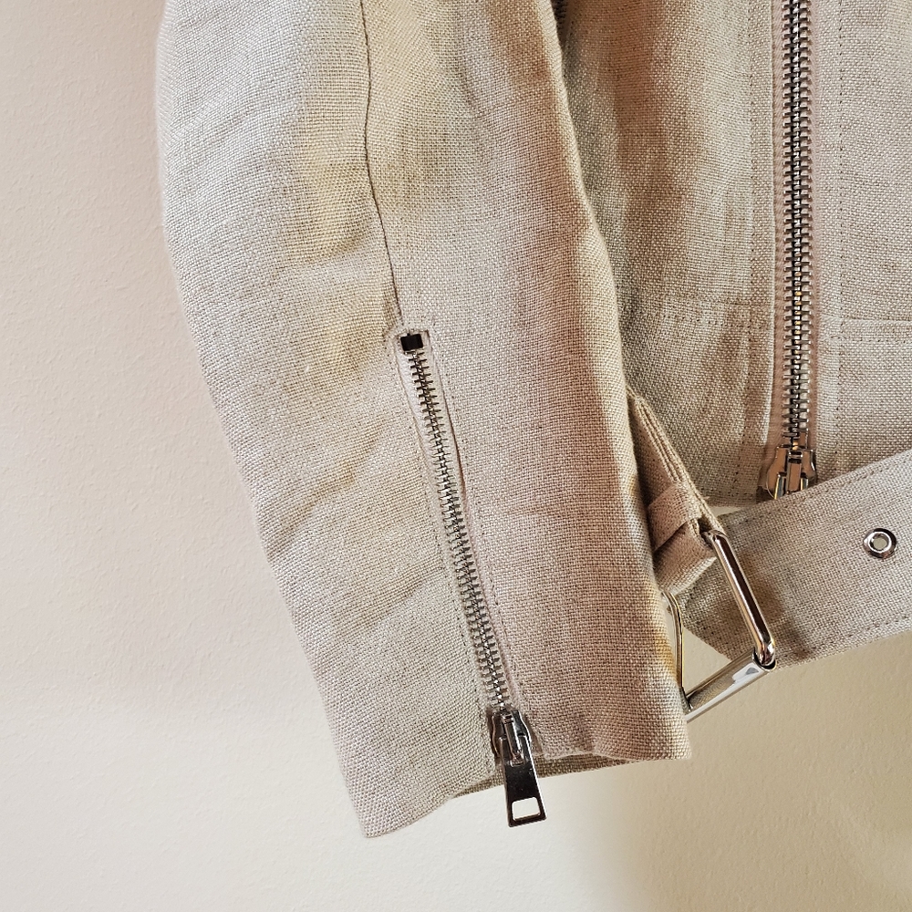 Theory Linen Moto Jacket Size S - Picture 5 of 9